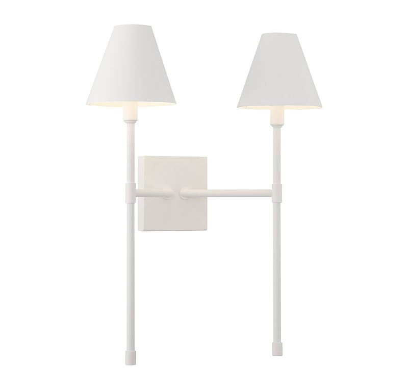 Savoy House 9-5202-2-83 Two Light Wall Sconce, Bisque White