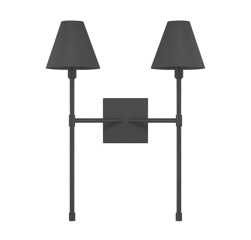 Savoy House 9-5202-2-89 Two Light Wall Sconce, Matte Black