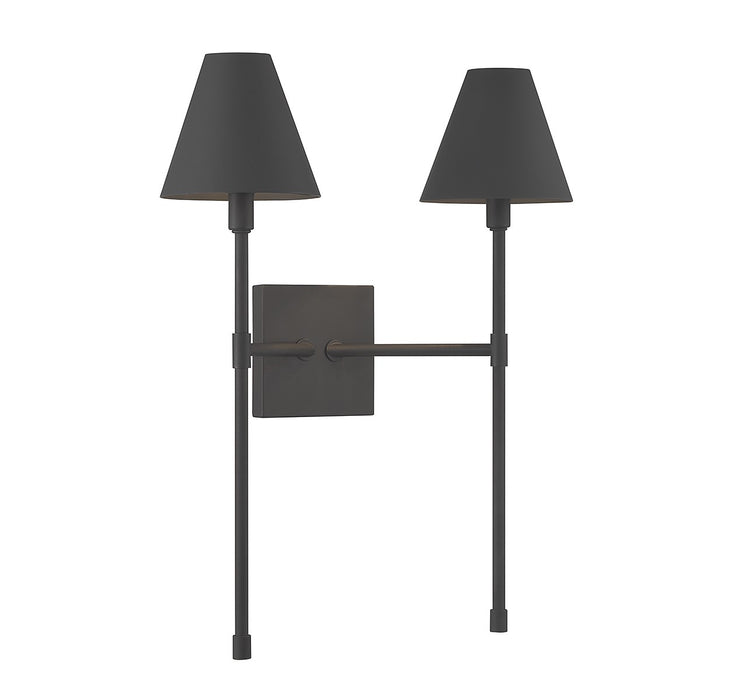 Savoy House 9-5202-2-89 Two Light Wall Sconce, Matte Black