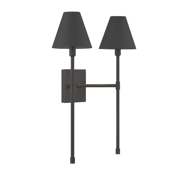 Savoy House 9-5202-2-89 Two Light Wall Sconce, Matte Black