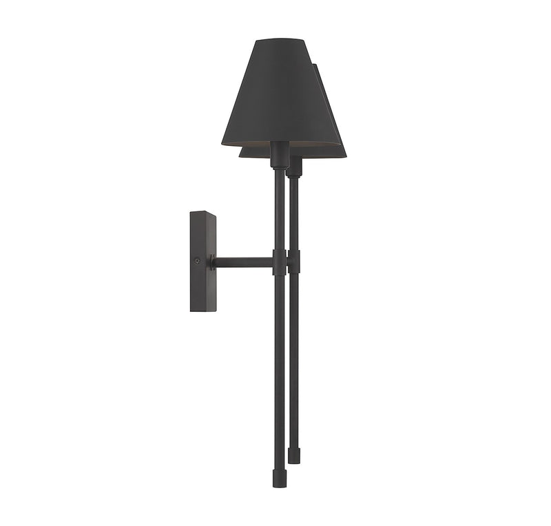 Savoy House 9-5202-2-89 Two Light Wall Sconce, Matte Black