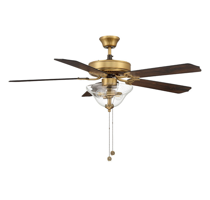 Meridian M2019NBRV 52" Ceiling Fan, Natural Brass
