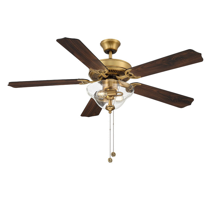 Meridian M2019NBRV 52" Ceiling Fan, Natural Brass