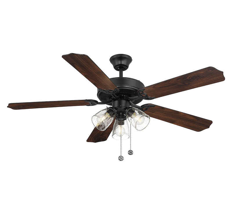 Meridian M2022MBKRV 52" Ceiling Fan, Matte Black