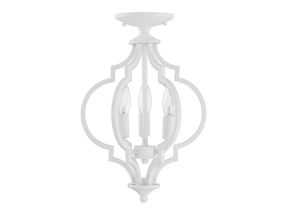 Meridian M60055BQW Three Light Convertible Semi-Flush or Pendant, Bisque White