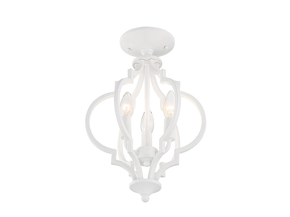 Meridian M60055BQW Three Light Convertible Semi-Flush or Pendant, Bisque White