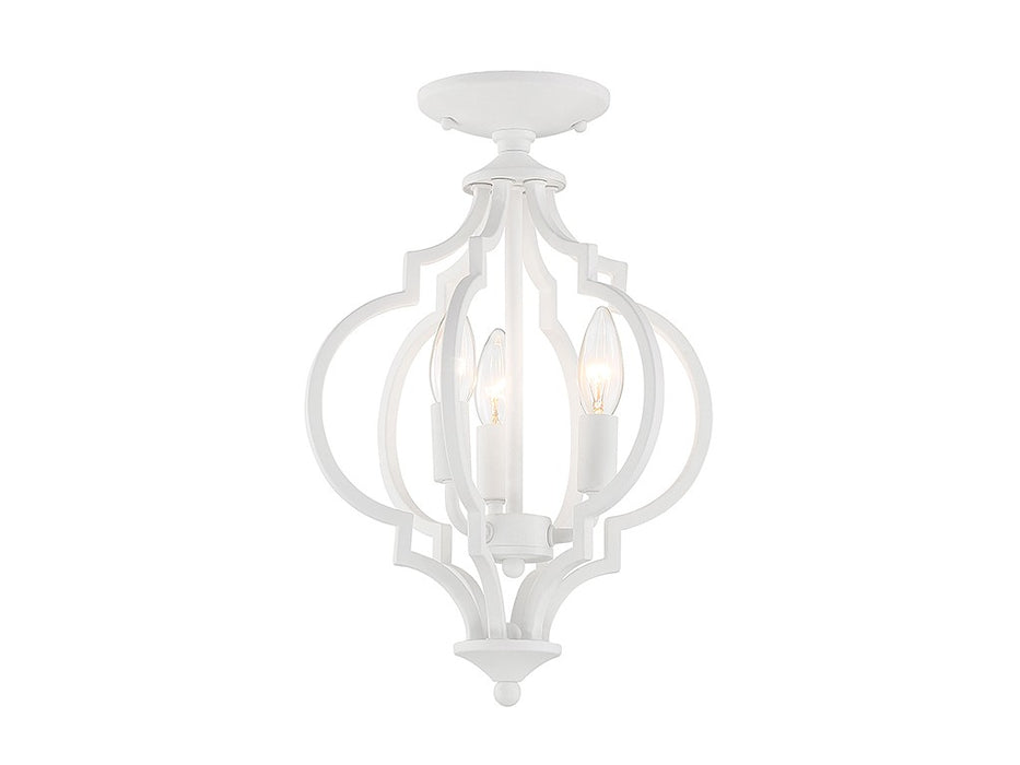 Meridian M60055BQW Three Light Convertible Semi-Flush or Pendant, Bisque White