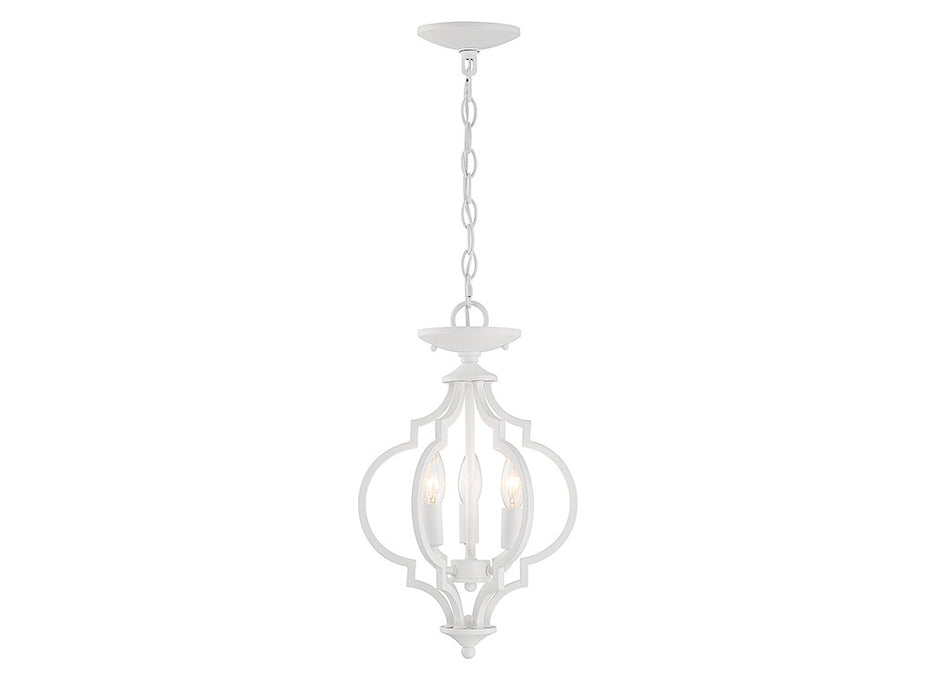 Meridian M60055BQW Three Light Convertible Semi-Flush or Pendant, Bisque White