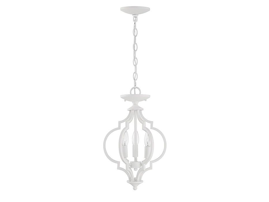 Meridian M60055BQW Three Light Convertible Semi-Flush or Pendant, Bisque White