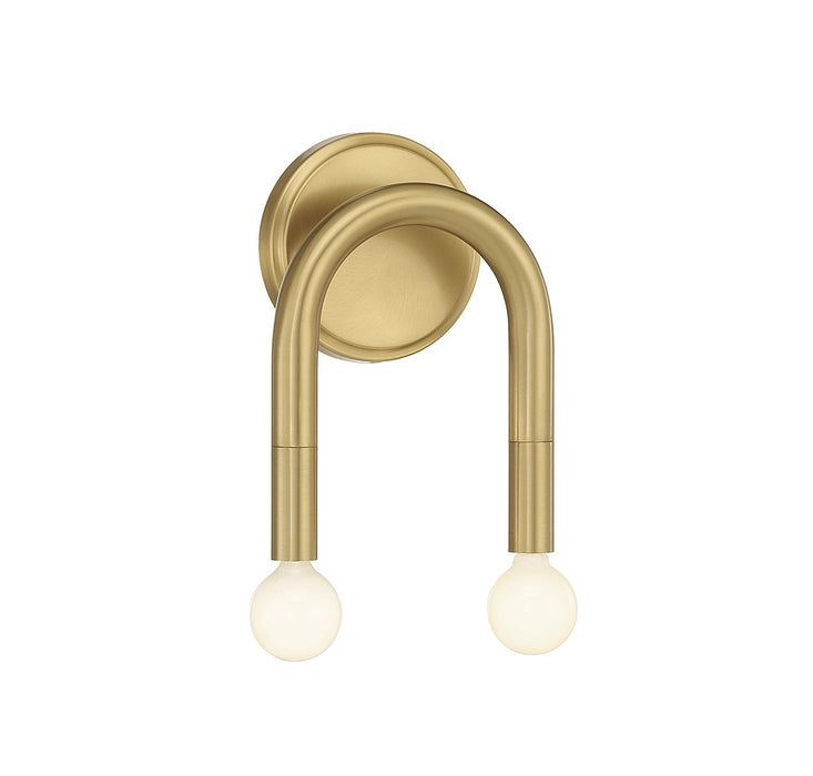 Meridian M90099NB Two Light Wall Sconce, Natural Brass