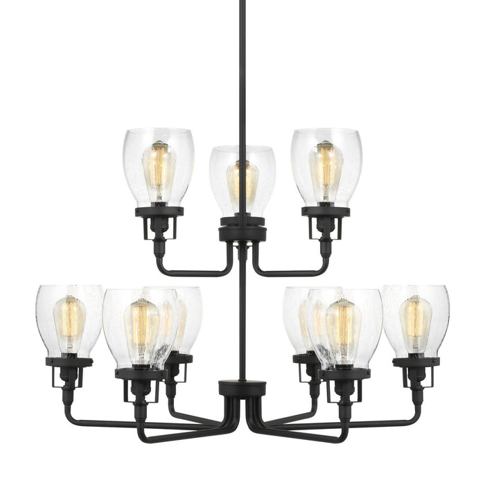 Generation Lighting 3214509-112 Nine Light Chandelier, Midnight Black