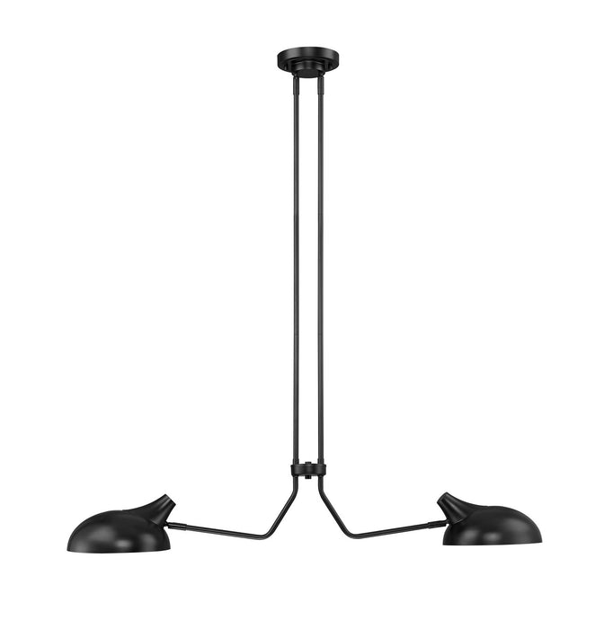 Z-Lite 1942-2L-MB Two Light Linear Chandelier, Matte Black