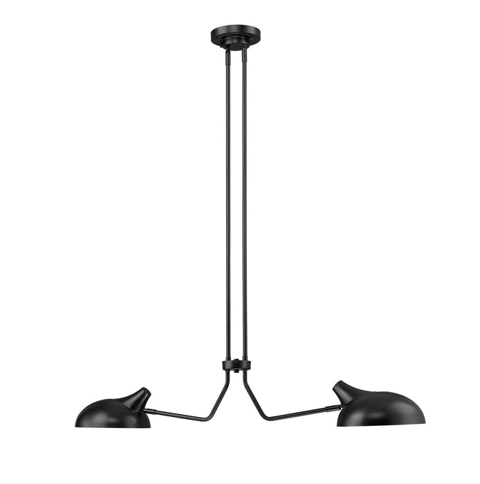 Z-Lite 1942-2L-MB Two Light Linear Chandelier, Matte Black