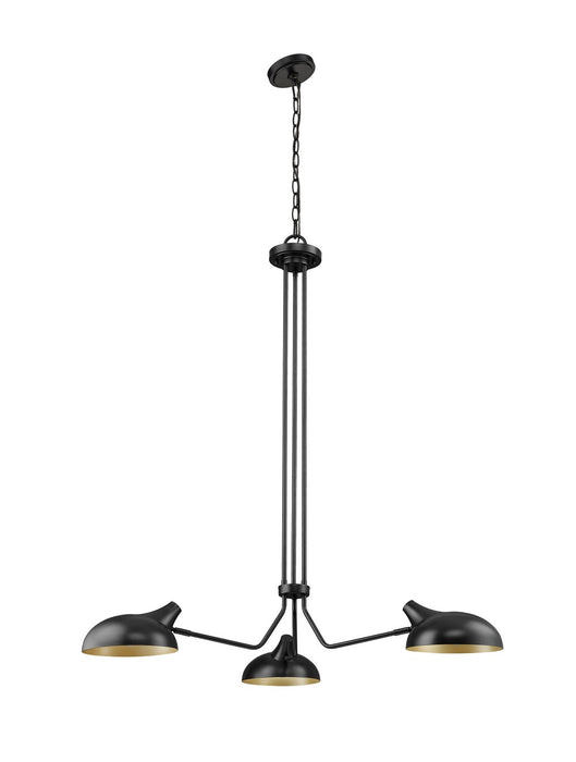 Z-Lite 1942-3MB Three Light Chandelier, Matte Black