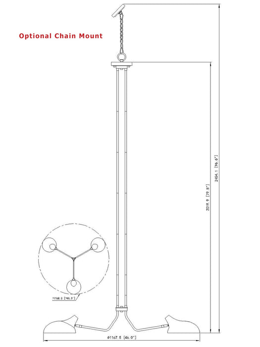 Z-Lite 1942-3MB Three Light Chandelier, Matte Black