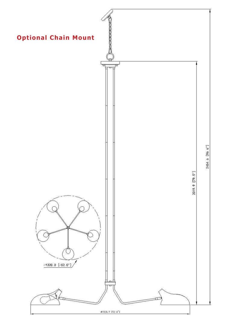 Z-Lite 1942-5MB Five Light Chandelier, Matte Black