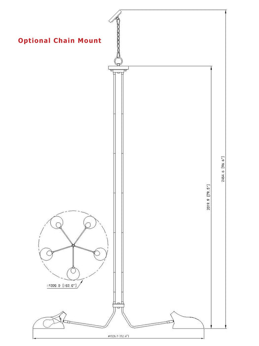 Z-Lite 1942-5MB Five Light Chandelier, Matte Black