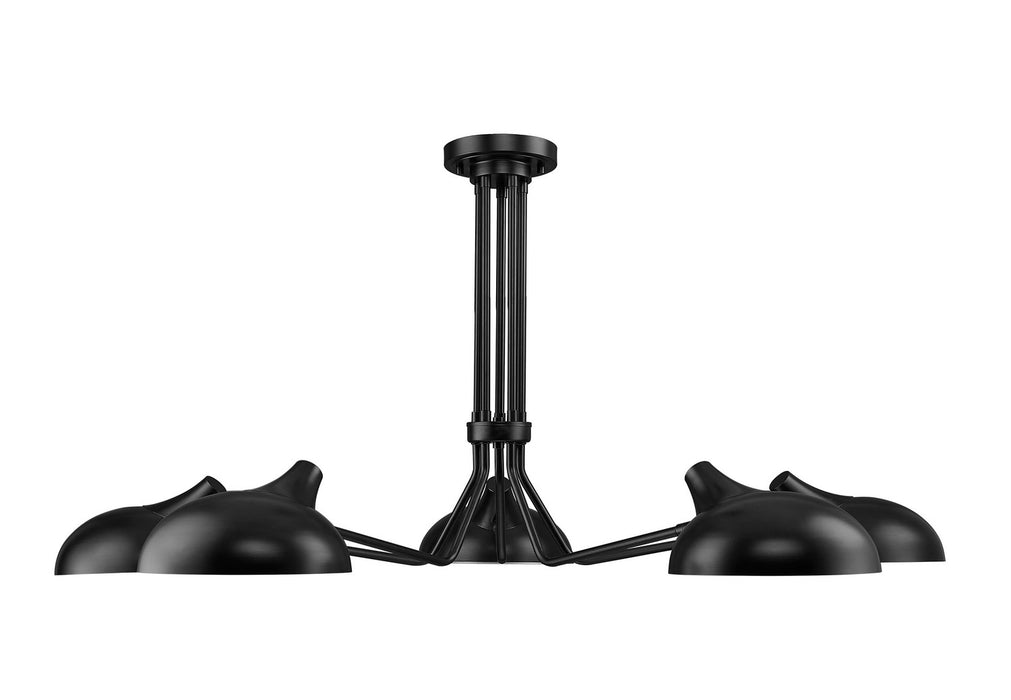 Z-Lite 1942-5SF-MB Five Light Semi Flush Mount, Matte Black