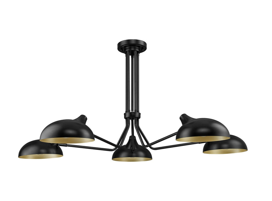 Z-Lite 1942-5SF-MB Five Light Semi Flush Mount, Matte Black
