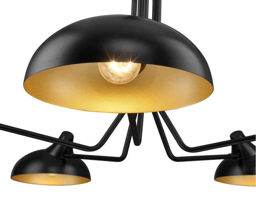 Z-Lite 1942-5SF-MB Five Light Semi Flush Mount, Matte Black