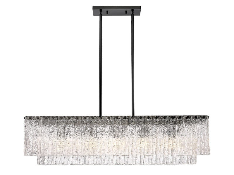 Z-Lite 1943-42L-MB Five Light Linear Chandelier, Matte Black