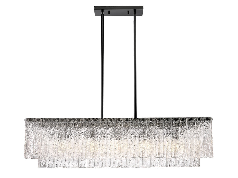 Z-Lite 1943-42L-MB Five Light Linear Chandelier, Matte Black