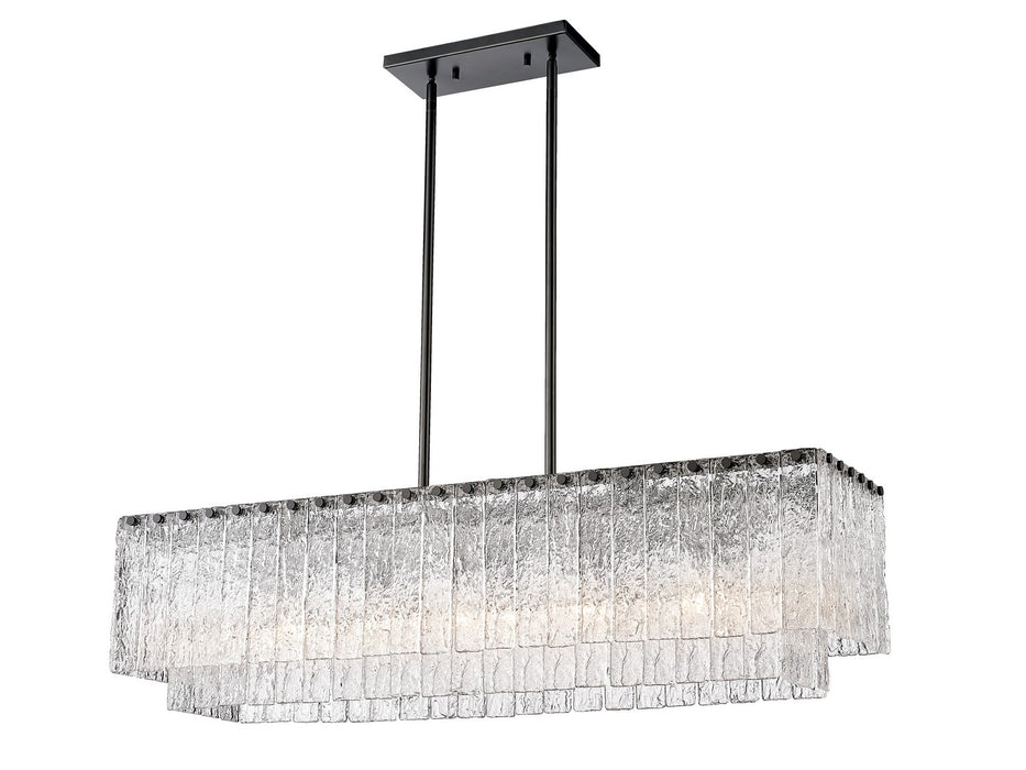 Z-Lite 1943-42L-MB Five Light Linear Chandelier, Matte Black