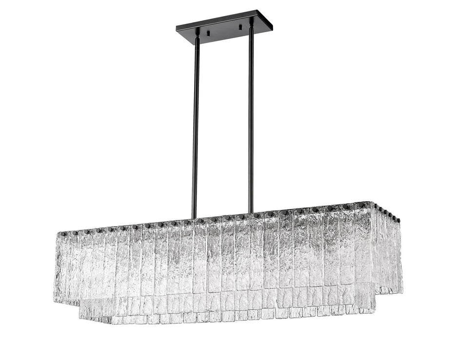 Z-Lite 1943-42L-MB Five Light Linear Chandelier, Matte Black