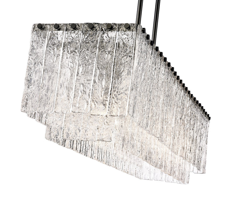 Z-Lite 1943-42L-MB Five Light Linear Chandelier, Matte Black