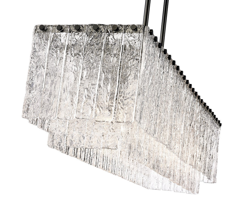 Z-Lite 1943-42L-MB Five Light Linear Chandelier, Matte Black