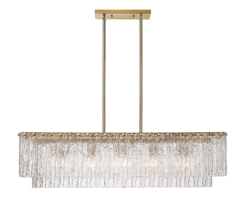 Z-Lite 1943-42L-MGLD Five Light Linear Chandelier, Modern Gold