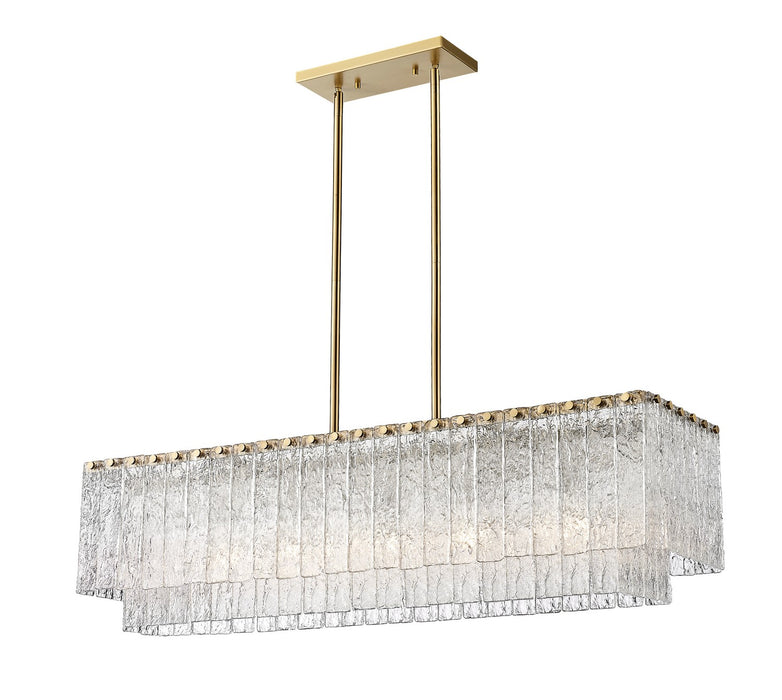 Z-Lite 1943-42L-MGLD Five Light Linear Chandelier, Modern Gold