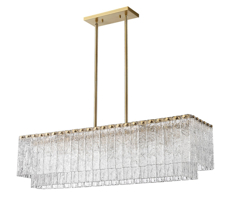 Z-Lite 1943-42L-MGLD Five Light Linear Chandelier, Modern Gold