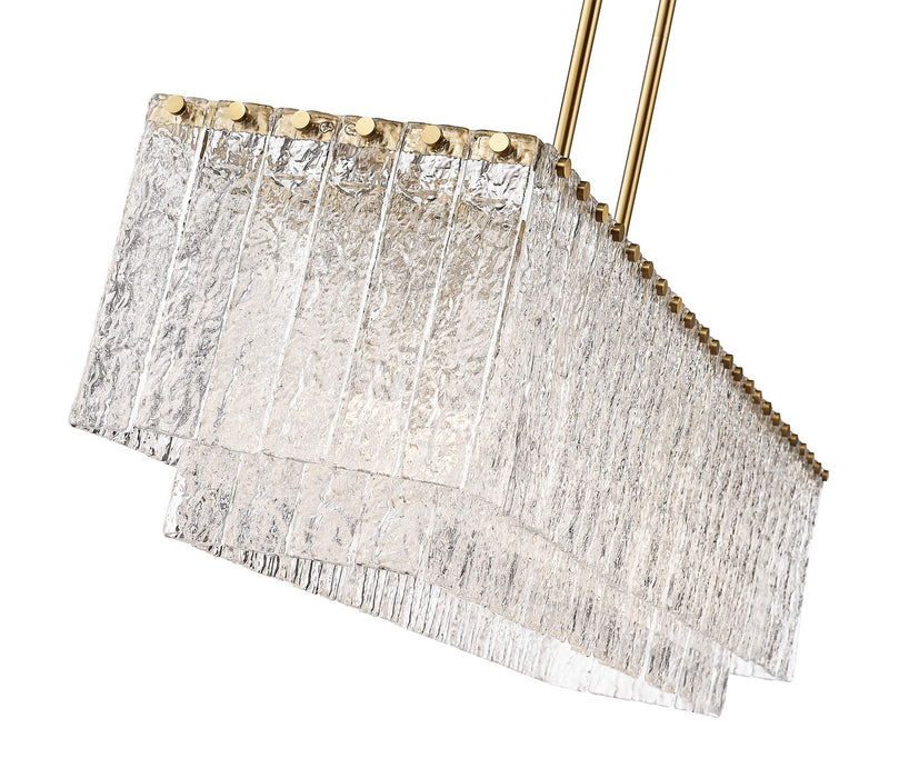 Z-Lite 1943-42L-MGLD Five Light Linear Chandelier, Modern Gold