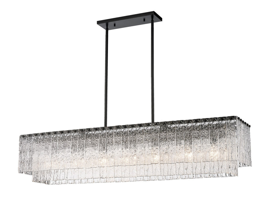 Z-Lite 1943-53L-MB Seven Light Linear Chandelier, Matte Black