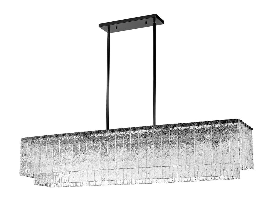Z-Lite 1943-53L-MB Seven Light Linear Chandelier, Matte Black