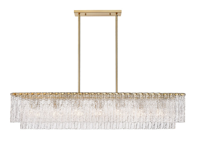 Z-Lite 1943-53L-MGLD Seven Light Linear Chandelier, Modern Gold