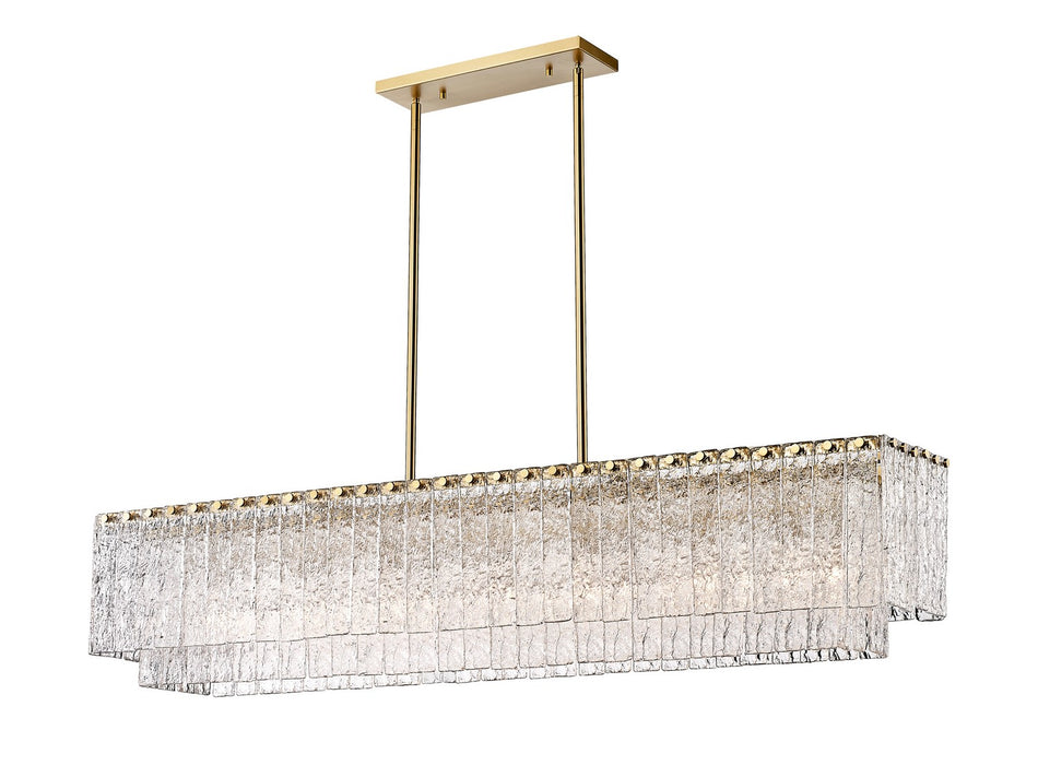 Z-Lite 1943-53L-MGLD Seven Light Linear Chandelier, Modern Gold