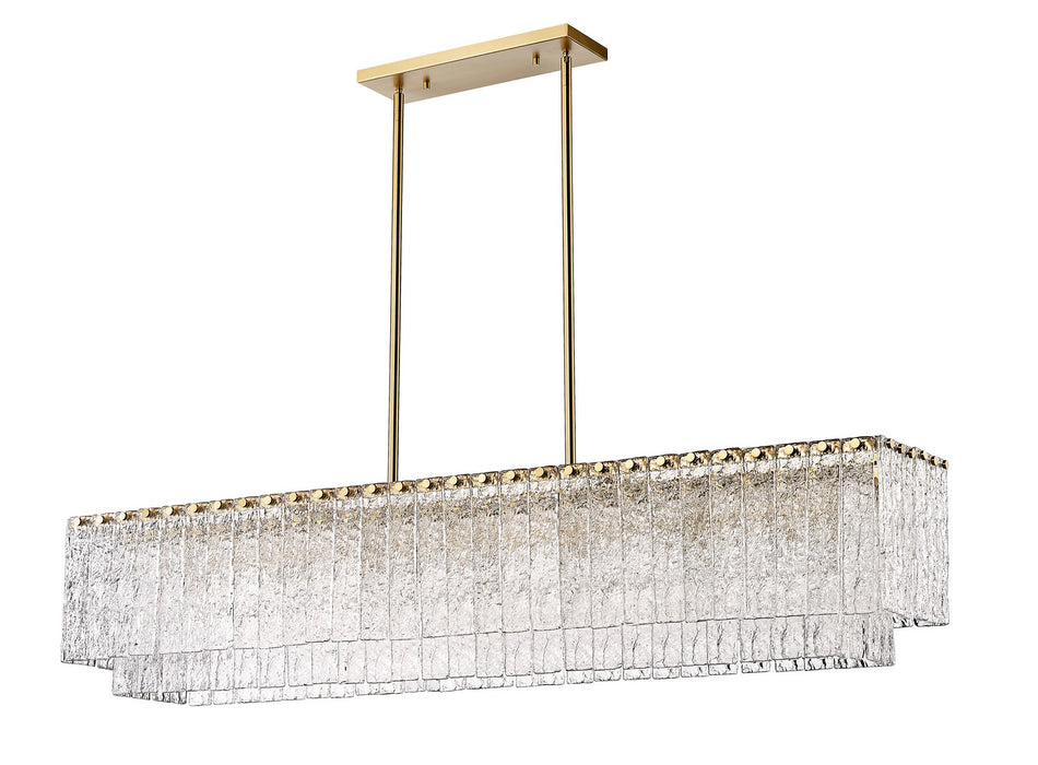 Z-Lite 1943-53L-MGLD Seven Light Linear Chandelier, Modern Gold
