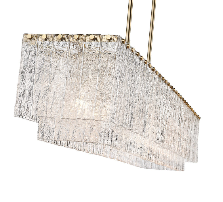 Z-Lite 1943-53L-MGLD Seven Light Linear Chandelier, Modern Gold