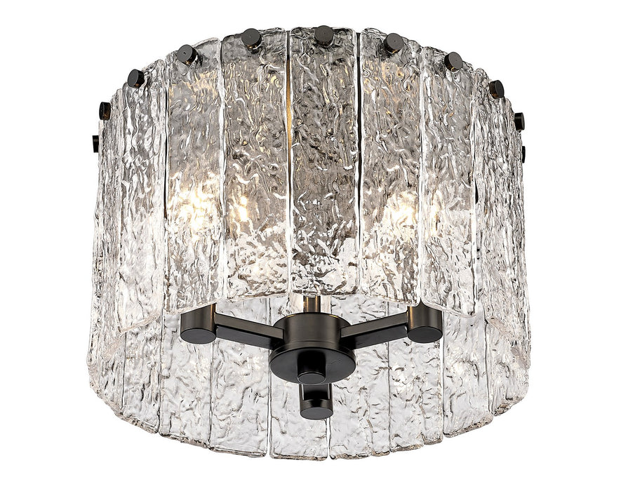 Z-Lite 1943F12-MB Three Light Flush Mount, Matte Black