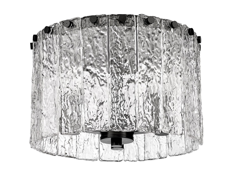 Z-Lite 1943F12-MB Three Light Flush Mount, Matte Black