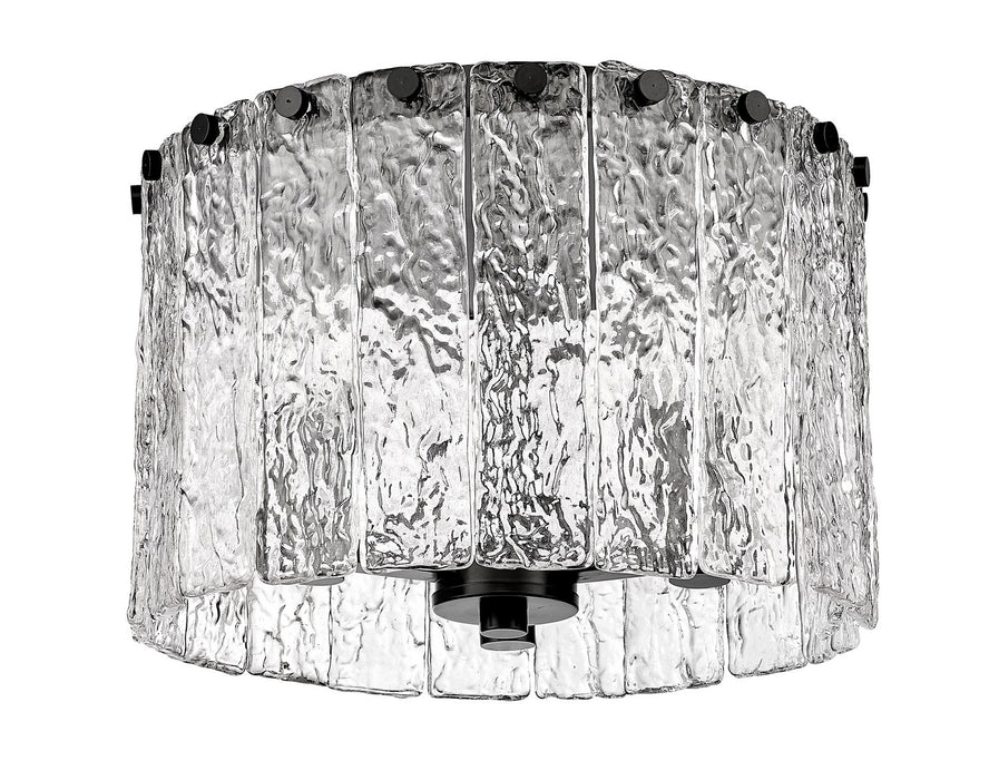 Z-Lite 1943F12-MB Three Light Flush Mount, Matte Black