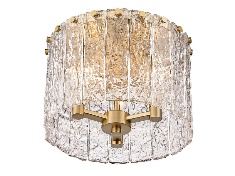 Z-Lite 1943F12-MGLD Three Light Flush Mount, Modern Gold