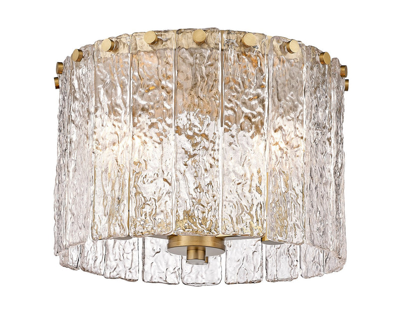 Z-Lite 1943F12-MGLD Three Light Flush Mount, Modern Gold