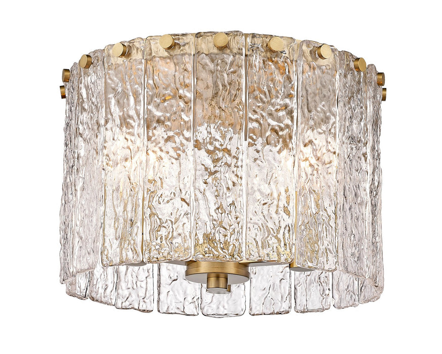 Z-Lite 1943F12-MGLD Three Light Flush Mount, Modern Gold