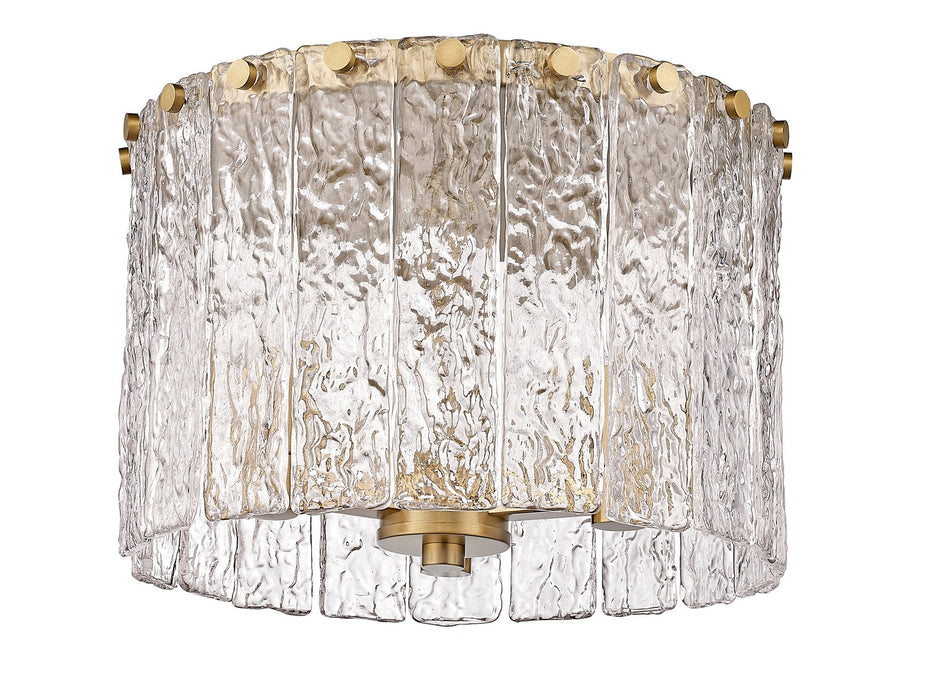 Z-Lite 1943F12-MGLD Three Light Flush Mount, Modern Gold