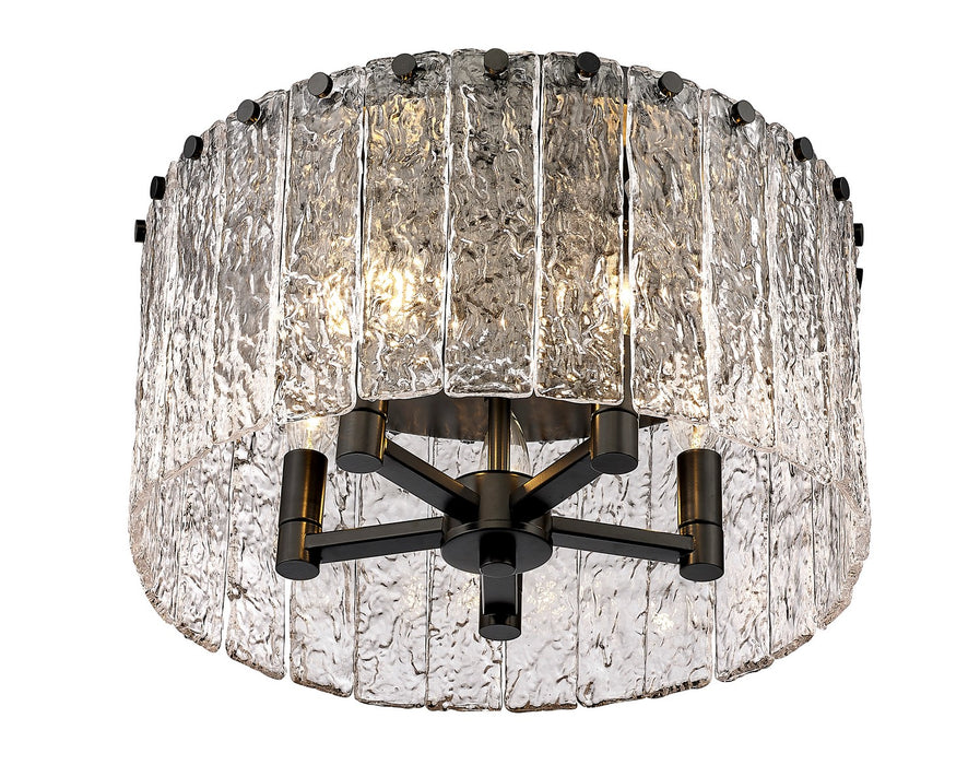 Z-Lite 1943F16-MB Five Light Flush Mount, Matte Black
