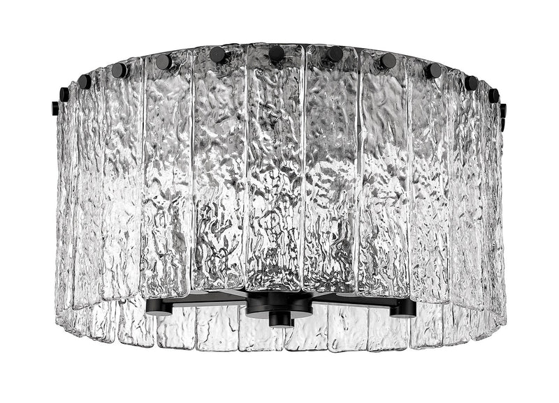 Z-Lite 1943F16-MB Five Light Flush Mount, Matte Black