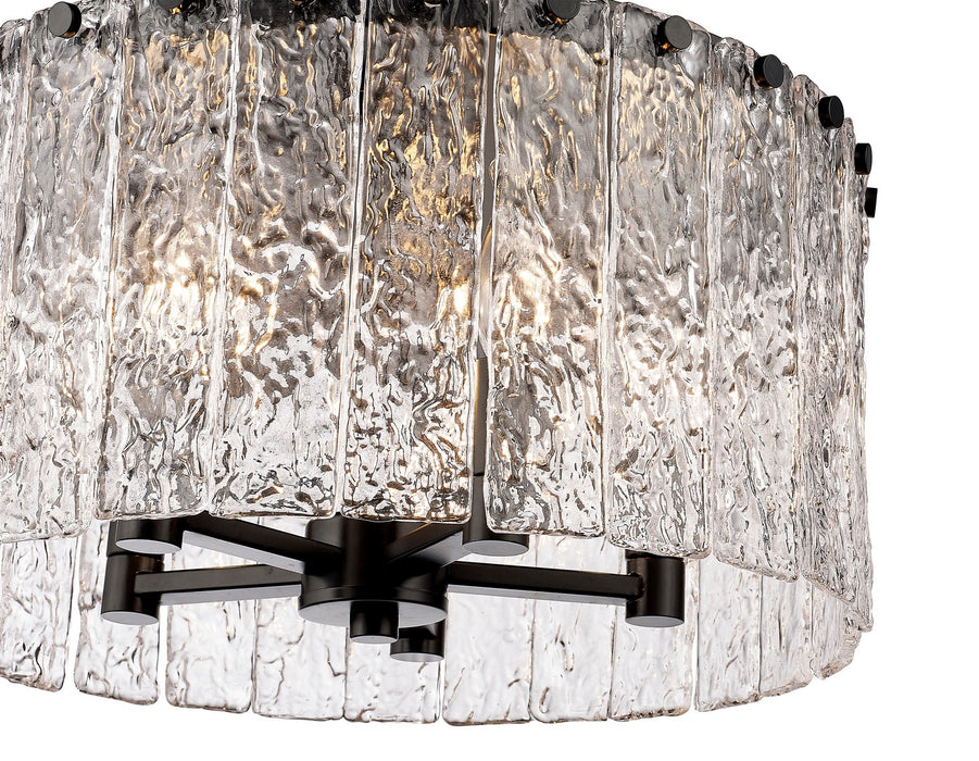 Z-Lite 1943F16-MB Five Light Flush Mount, Matte Black